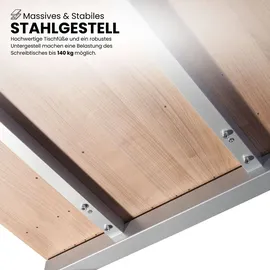 bümö Schreibtisch R-Serie Grau / Silber