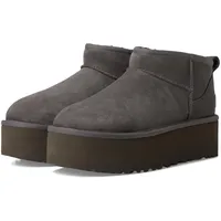 UGG Australia UGG Klassische Ultra Mini Plateau-Stiefel aus Leder dunkelgrau 41 EU