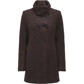 Only Langjacke "ONLNEWSOPHIA WOOL COAT OTW CC", Damen, Gr. S, braun (chocolate torte detail:melange), Web, Obermaterial: 70% Polyester, 30% Wolle, meliert, regular fit Po-bedeckend, Jacken Langjacke, Materialmix
