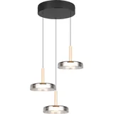 Trio Celeste 3-flg. Ø 35 cm rund schwarz Metall/Glas