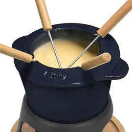 h.koenig La Fonderie 1890 Fondueset aus Gusseisen für 4 Personen Mont d'Arbois, - Blau