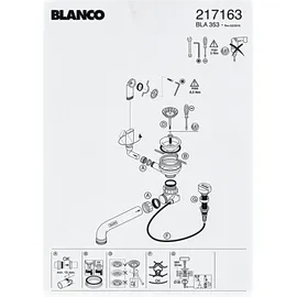 Blanco Ablaufgarnitur 3,5'' mit Ablauffernbedienung | Empfohlen für BLANCO CLASSIC, DALAGO, ELON, METRA, NOVA, RONDOVAL und ZIA Spülen | Einfache Installation & hohe Langlebigkeit