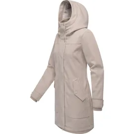 Ragwear Damen Mantel in Woll-Optik langer Trenchcoat mit Kapuze Janesha Coat Ecru Gr. XXL - XXL