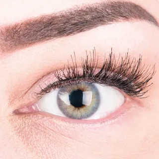 Sehr stark deckende und natürliche blaue Kontaktlinsen SILIKON COMFORT NEUHEIT farbig „Rose Blue“ + Behälter von GLAMLENS - 1 Paar (2 Stück) - DIA 14.00 - mit Stärke -4.00 Dioptrien