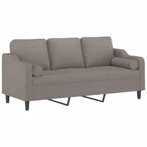 vidaXL 3-Sitzer-Sofa mit Zierkissen Taupe 180 cm Stoff