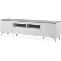 Furn.design Tv-Lowboard, weiß, Sandstein 177 cm 6 Fächer, modern,