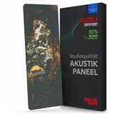 Addictive Sound Akustikbild – Schallabsorber Wandbild mit dichter Akustikwolle – Absorberklasse A – Brillanter Kunstdruck – Professionelles Akustikpaneel Made in EU – 148×50×6 cm - Gold 3