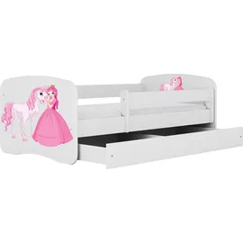 WFL GROUP Jugendbett Emily 70 x 140 cm Kiefer MDF weiß/rosa