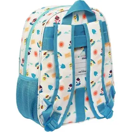 Safta BABY SHARK SURFING Schulrucksack, Kinderrucksack, Kinderrucksack, anpassbar an den Kinderwagen, ideal für Schulkinder, bequem und vielseitig, 26 x 11 cm, Blau Weiß, blau/weiß,