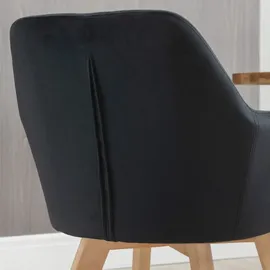 Homcom Esszimmerstuhl Samt schwarz 2er Set
