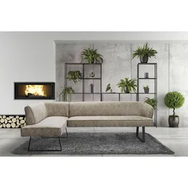 exxpo - sofa fashion Eckbank EXXPO - SOFA FASHION "Americano", braun (cappuccino), B:249cm H:83cm T:157cm, Sitzbänke, Eckbank, mit Keder und Metallfüßen, Bezug in verschiedenen Qualitäten, Topseller