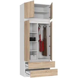 Akord Kleiderschrank Akord S90 90 x 234 x 51 cm Weiß