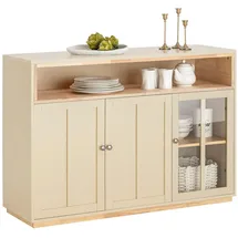 SoBuy Sideboard, Beige, Holzwerkstoff, Holz, 120x85x40 cm,