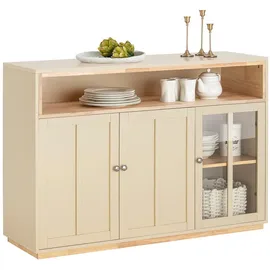 SoBuy Sideboard, Beige, Holzwerkstoff, Holz, 120x85x40 cm,