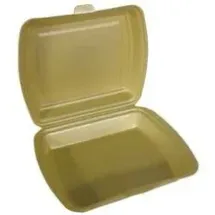 Papstar Menüboxen mit Klappdeckel, XPS ungeteilt 7,5 cm x 24,3 cm x 20,8 cm gold,