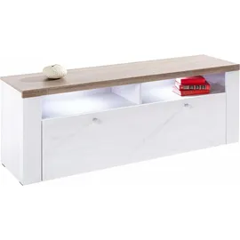 OTTO home TV-Lowboard 140 cm Sibiu weiß/eichefarben sägerau dunkel