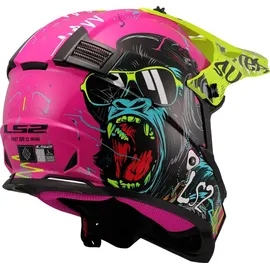 LS2 MX437 Fast Evo II Mini Gorilla Pink/Türkis/Gelb M