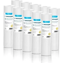 Wessper 10x Wessper 10" Zoll Sediment Wasserfilterkartuschen für Umkehrosmose, Wasserspeiseleitung & Partikelfiltration – 5 Micron