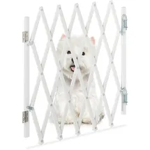 Relaxdays Hundeabsperrgitter Ausziehbar bis 96 cm Weiß