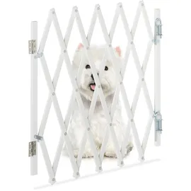 Relaxdays Hundeabsperrgitter Ausziehbar bis 96 cm Weiß