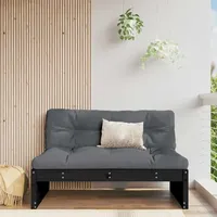 vidaXL Mittelsofa Holz schwarz