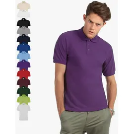 B & C B&C Herren Fine Piqué Poloshirt - heather grey S