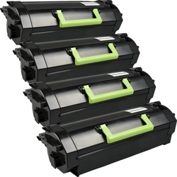 4 Recycling Toner ersetzt Lexmark 53B2000  schwarz