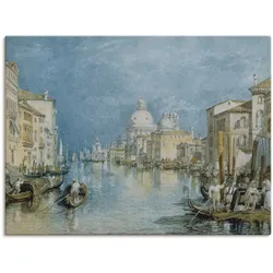 Wandbild ARTLAND "Venedig, Canale Grande.", blau (farbe bild(er): blau), B:80cm H:60cm T:1,8cm, Canvas, Leinwand, Bilder, als Leinwandbild, Poster in verschied. Größen