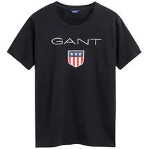GANT Jungen T-Shirt - Teen Boys SHIELD Logo, Kurzarm, Rundhals, Baumwolle, uni Schwarz 170