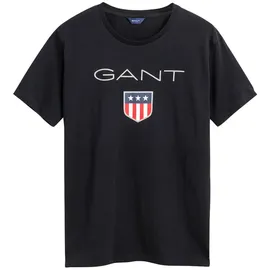 GANT Jungen T-Shirt - Teen Boys SHIELD Logo, Kurzarm, Rundhals, Baumwolle, uni Schwarz 170