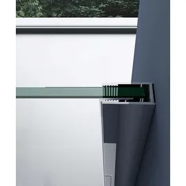 doporro Duschwand 50x200cm Walk-in mit 30cm Nebenteil, 8mm Duschabtrennung Bremen mit rechteckigem Stabilisator, aus Echtglas Esg-sicherheitsglas - Silber