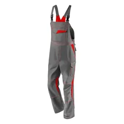 Latzhose "IMAGE DRESS new design" - 48 - grau/rot