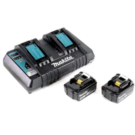 Makita DUB 361 PM 2x 18 V / 36 V Akku Laubbläser Gebläse + 2x BL 1840 B 4 Ah / 4000 mAh Akku + Makita DC 18 RD 2-fach Ladegerät