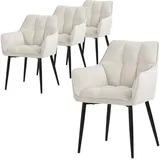 Ml-Design Esszimmerstuhl, Beige, Textil, 4-Sitzer, 63x90x57 cm, Esszimmer, Stühle, Esszimmerstühle, Armlehnenstühle