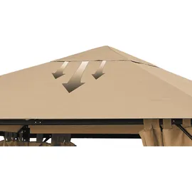 Quick Star Ersatzdach, Beige, Kunststoff, 297x1x297 cm, Sonnen- & Sichtschutz, Pavillons & Pergolas