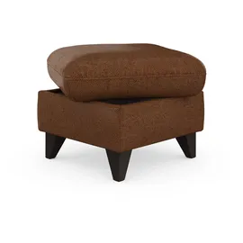 sit&more Stauraumhocker SIT & MORE "Mellum", braun (haselnuss), B:58cm H:48cm T:58cm, 100% Polyester, Hocker, mit Stauraum und wengefarbenen Holzfüßen