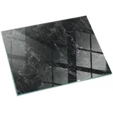 Tulup Glasbodenplatte Elegantes Marmormuster 80 x 60 cm Schwarz