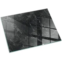 Tulup Glasbodenplatte Elegantes Marmormuster 80 x 60 cm Schwarz