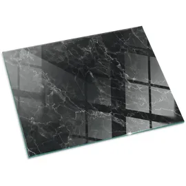 Tulup Glasbodenplatte Elegantes Marmormuster 80 x 60 cm Schwarz