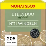 LILLYDOO green umweltschonende Windeln, Größe 1 (2-5 kg), Monatsbox (205 Windeln)