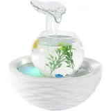 Feng Shui Keramik - Glas Zimmerbrunnen mit LED Beleuchtung 220F