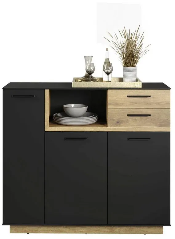 Preisvergleich Produktbild trendteam Highboard Highboard SYNNAX grau