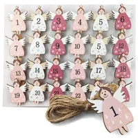 Netuno 24 Stück Dekoklammern Engel für Adventskalender Klammern mit Zahlen 1-24 Holz-Klammern Zierklammern Advent Weihnachten Weihnachtsdekoration Holz Deko Adventskalender Clips Kinder Weihnachtsdeko