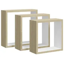 vidaXL Würfelregal 3 tlg. Wandregal 3 x 3 x 30 cm Weiß