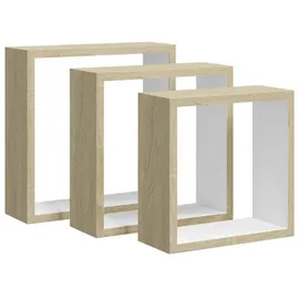 vidaXL Würfelregal 3 tlg. Wandregal 3 x 3 x 30 cm Weiß