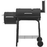 Helloshop26 - Holzkohle-Smoker-Grill 115 x 110 x 64 cm schwarzer Stahl 03_0008980