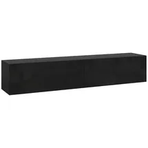 [en.casa] Evaton TV-Lowboard 160 x 32 x 30 cm Schwarz Hochglanz Spanplatte