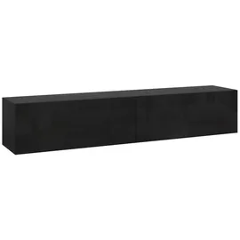 [en.casa] Evaton TV-Lowboard 160 x 32 x 30 cm Schwarz Hochglanz Spanplatte