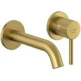 Kludi Bozz Unterputz-Waschtisch-Zweiloch-Wand-Einhandmischer, - brushed gold