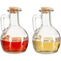 Relaxdays Öl- & Essigkanne 2er Set 180 ml Glas transparent